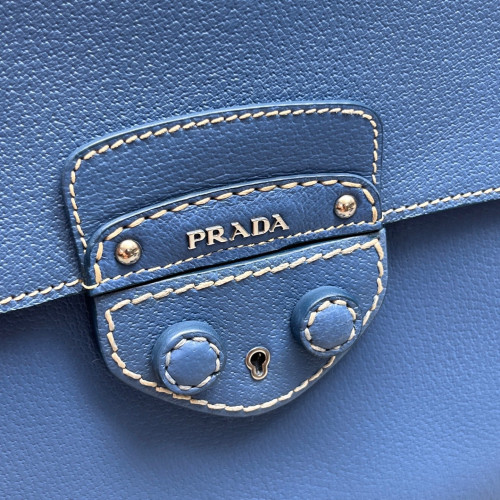 Prada Briefcase Cowhide Blue