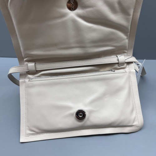 Salvatore Ferragamo Vara Bow Flap Bag Lambskin White