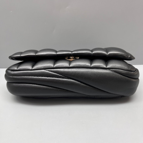 Gucci Gg Milano Top Handle Shoulder Bag Calfskin Black