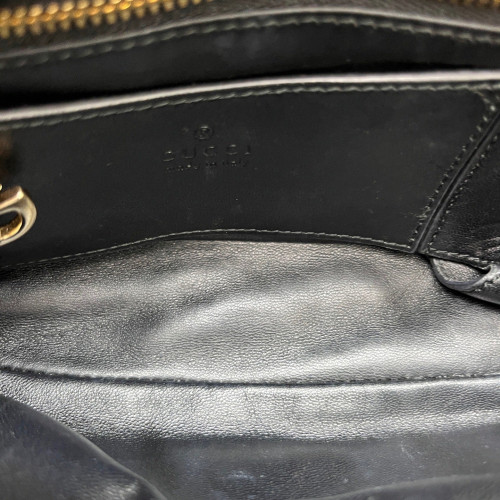 Gucci Gg Milano Top Handle Shoulder Bag Calfskin Black