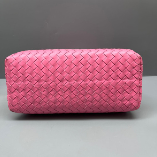 Bottega Veneta Mini Roma Tote Bag Calfskin Intrecciato Pink