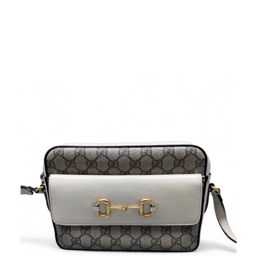 Gucci 1955 Camera Case GG Supreme Monogram Grey White
