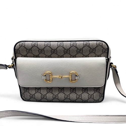 Gucci 1955 Camera Case GG Supreme Monogram Grey White
