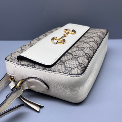 Gucci 1955 Camera Case GG Supreme Monogram Grey White
