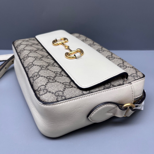 Gucci 1955 Camera Case GG Supreme Monogram Grey White