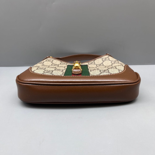 Gucci Web Mini Jackie 1961 Hobo GG Supreme Monogram Beige Brown Green Gucci Web Mini Jackie 1961 Hobo GG Supreme Monogram Beige Brown Green
