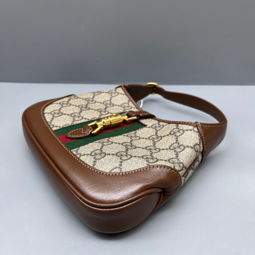 Gucci Web Mini Jackie 1961 Hobo GG Supreme Monogram Beige Brown Green Gucci Web Mini Jackie 1961 Hobo GG Supreme Monogram Beige Brown Green
