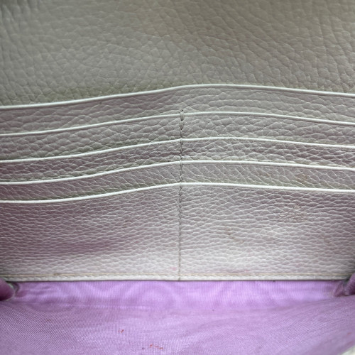 Gucci Crystal Mini Dionysus Chain Wallet Grained Calfskin White