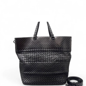 Bottega Veneta Tote Bag Calfskin Intrecciato Black