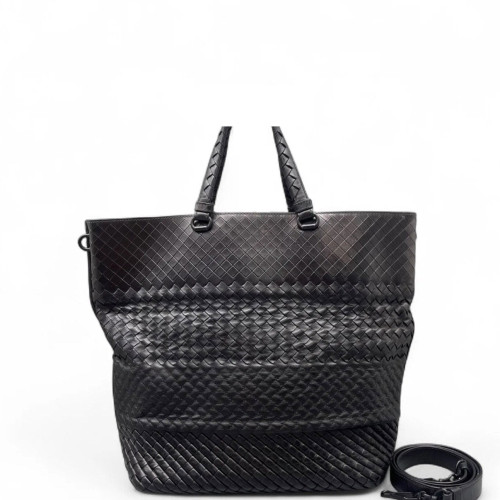 Bottega Veneta Tote Bag Calfskin Intrecciato Black