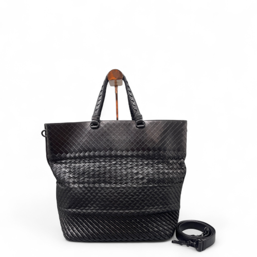 Bottega Veneta Tote Bag Calfskin Intrecciato Black