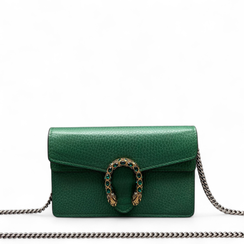 Gucci Crystal Embellished Super Mini Dionysus Grained Calfskin Green