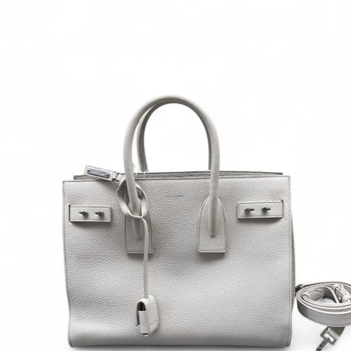 Yves Saint Laurent Small Sac De Jour Grained Calfskin White
