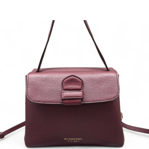 Burberry Small Camberley Calfskin House Check Burgundy Black Beige
