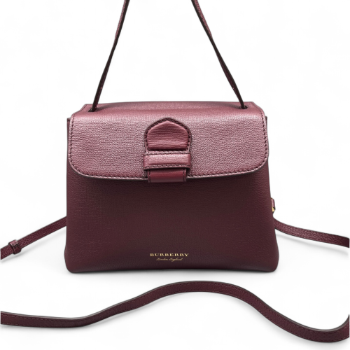 Burberry Small Camberley Calfskin House Check Burgundy Black Beige