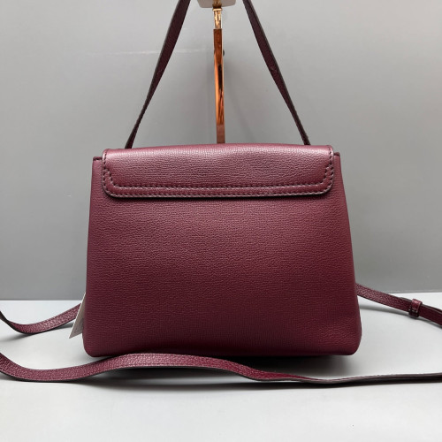 Burberry Small Camberley Calfskin House Check Burgundy Black Beige