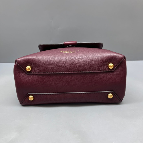 Burberry Small Camberley Calfskin House Check Burgundy Black Beige