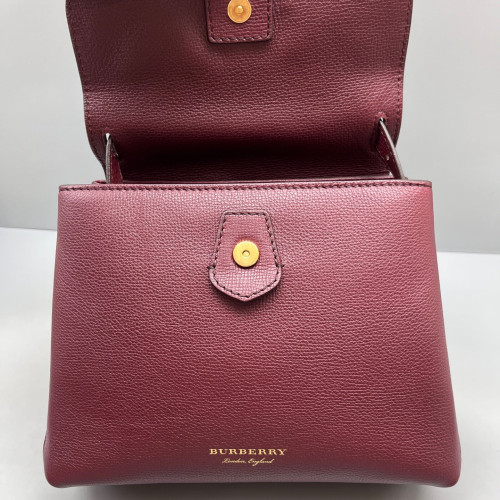 Burberry Small Camberley Calfskin House Check Burgundy Black Beige