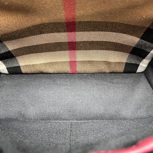 Burberry Small Camberley Calfskin House Check Burgundy Black Beige