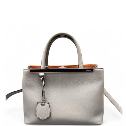 Fendi Petite 2jours Calfskin Light Grey