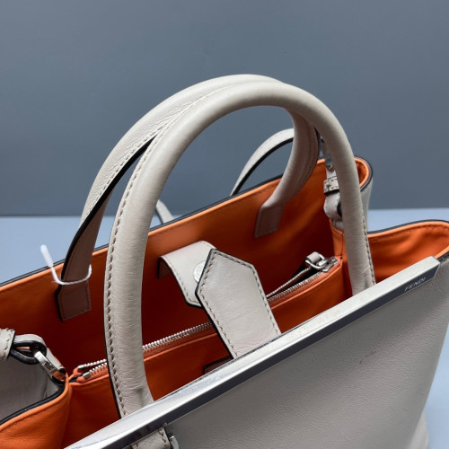 Fendi Petite 2jours Calfskin Light Grey
