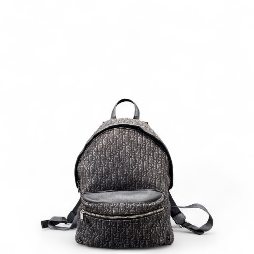 Dior Cannage Stitch Rider Backpack Canvas Black Grey
