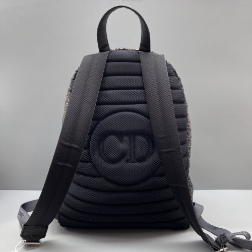 Dior Cannage Stitch Rider Backpack Canvas Black Grey