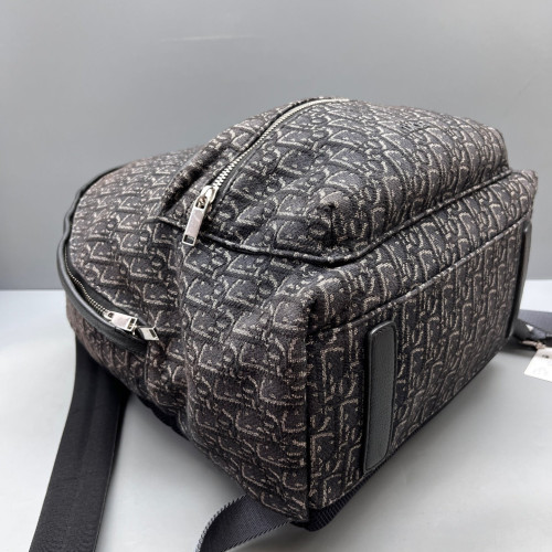 Dior Cannage Stitch Rider Backpack Canvas Black Grey