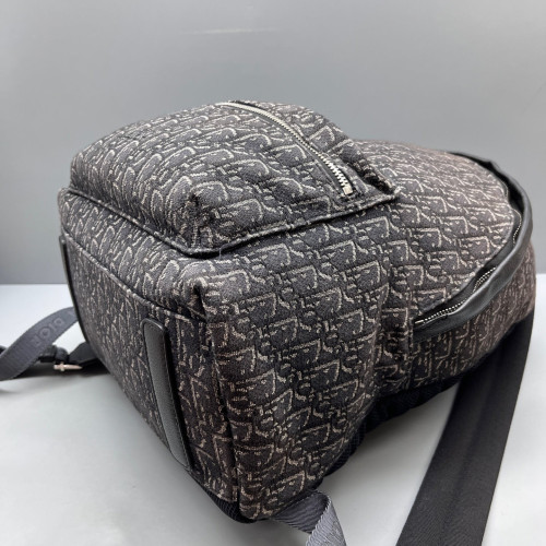 Dior Cannage Stitch Rider Backpack Canvas Black Grey