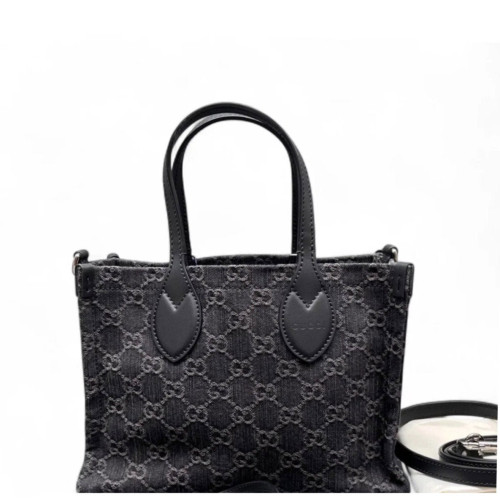 Gucci Small Babouska Tote Denim Black