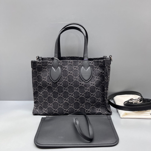 Gucci Small Babouska Tote Denim Black