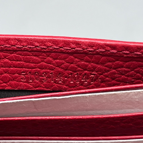 Gucci Interlocking G Chain Wallet Grained Calfskin Red Gucci Interlocking G Chain Wallet Grained Calfskin Red