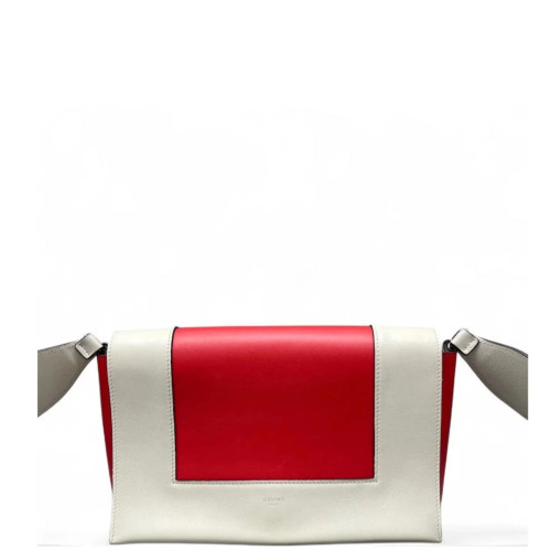 Celine Medium Frame Shoulder Bag Calfskin Red White