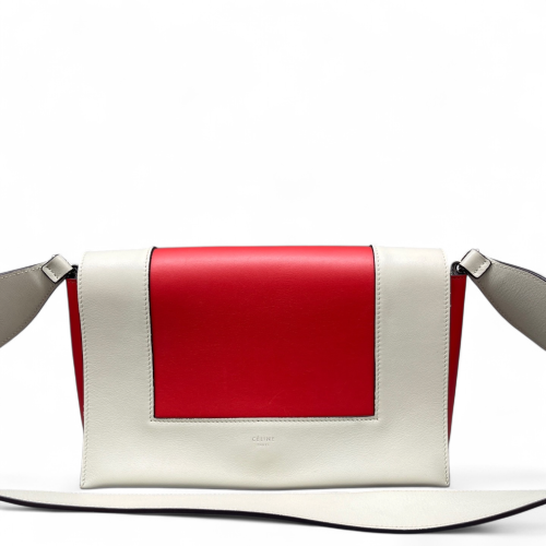 Celine Medium Frame Shoulder Bag Calfskin Red White
