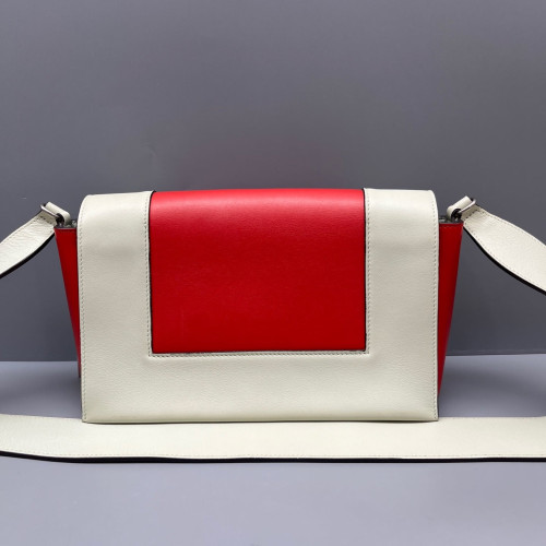 Celine Medium Frame Shoulder Bag Calfskin Red White