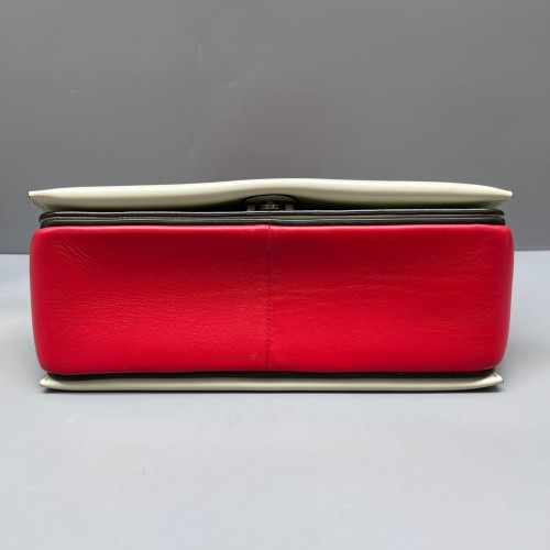 Celine Medium Frame Shoulder Bag Calfskin Red White