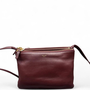 Celine Small Trio Calfskin Burgundy