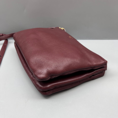 Celine Small Trio Calfskin Burgundy