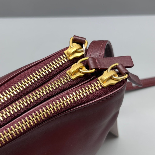 Celine Small Trio Calfskin Burgundy