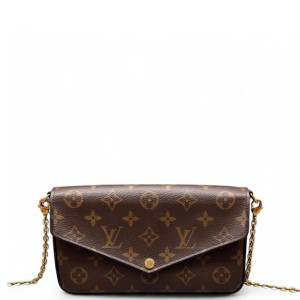 Louis Vuitton Pochette Felicie Chain Wallet Monogram Brown