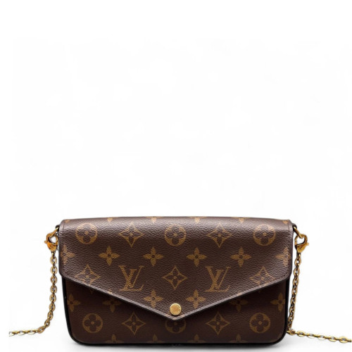 Louis Vuitton Pochette Felicie Chain Wallet Monogram Brown