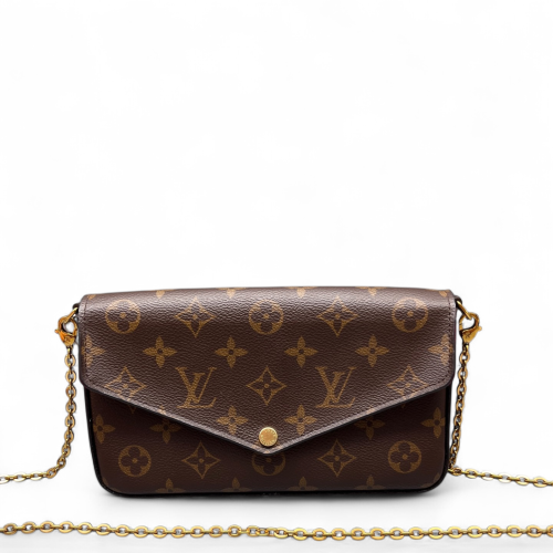 Louis Vuitton Pochette Felicie Chain Wallet Monogram Brown