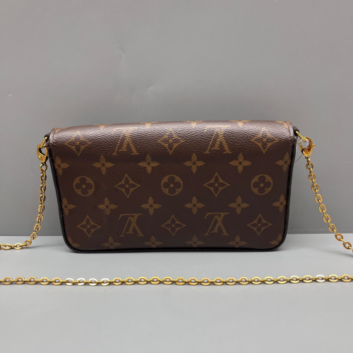 Louis Vuitton Pochette Felicie Chain Wallet Monogram Brown