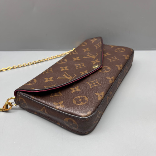 Louis Vuitton Pochette Felicie Chain Wallet Monogram Brown
