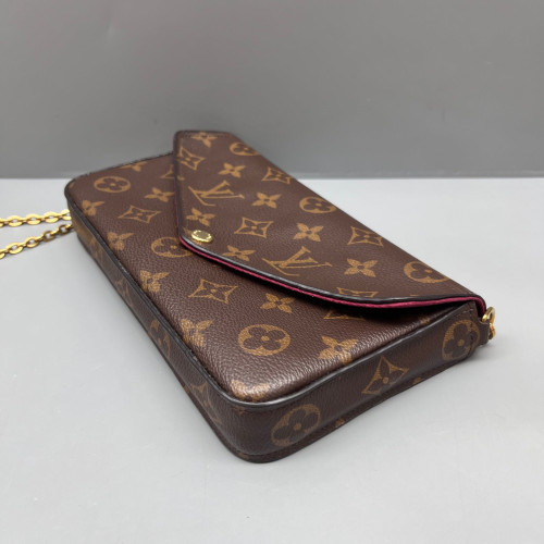 Louis Vuitton Pochette Felicie Chain Wallet Monogram Brown