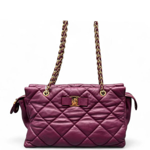 Salvatore Ferragamo Tote Bag Lambskin Azalea