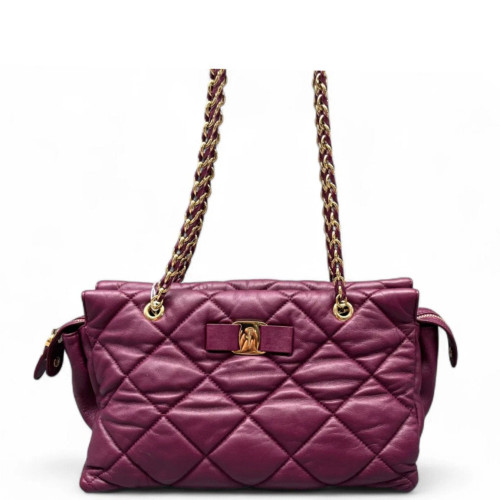 Salvatore Ferragamo Tote Bag Lambskin Azalea