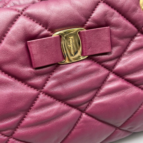 Salvatore Ferragamo Tote Bag Lambskin Azalea