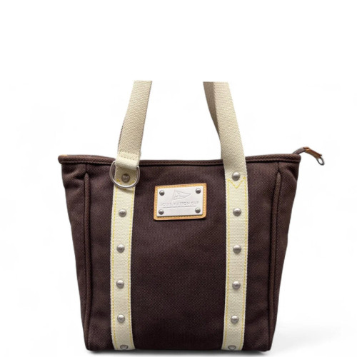 Louis Vuitton Tote Bag Canvas Brown Beige