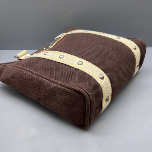 Louis Vuitton Tote Bag Canvas Brown Beige
